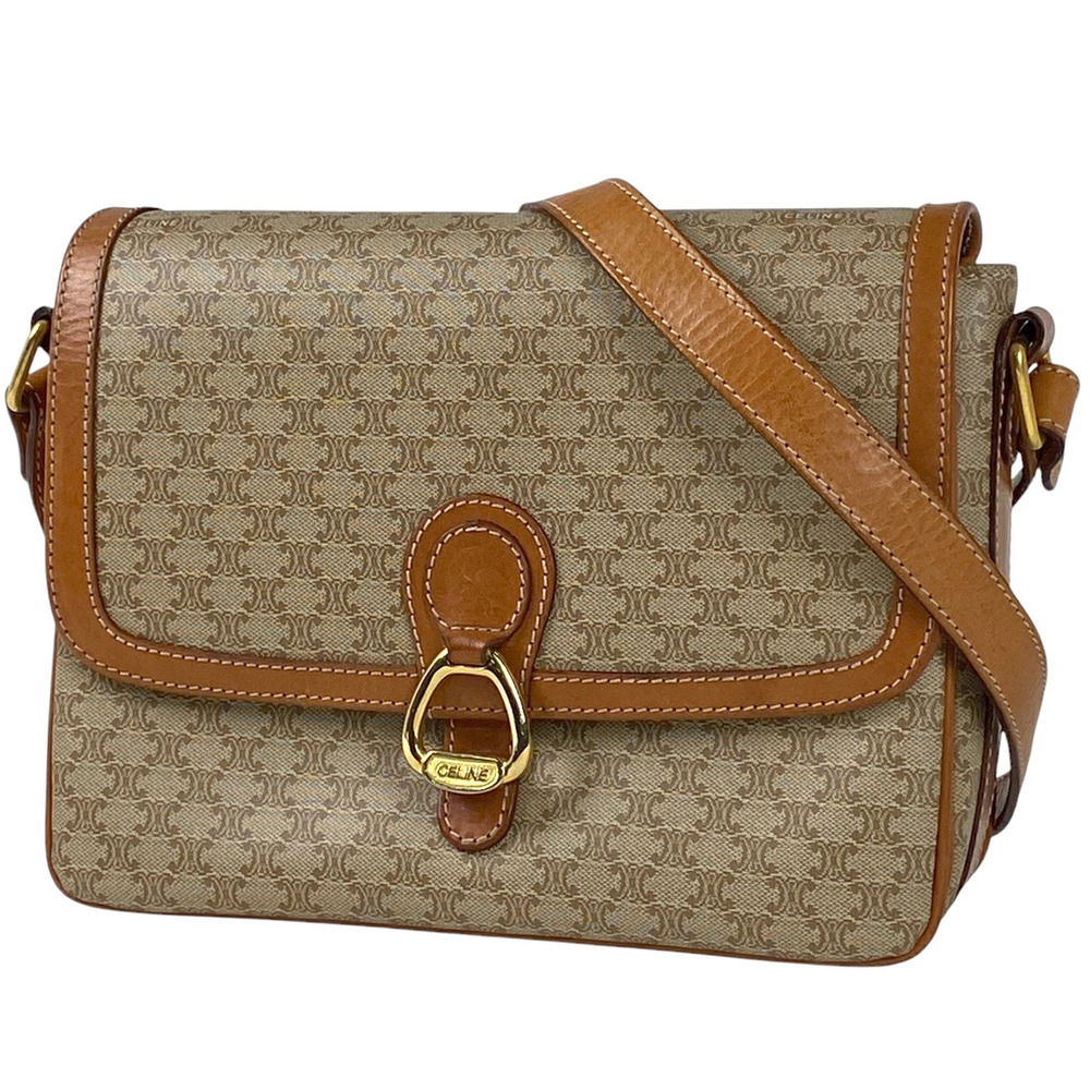 Celine Macadam shoulder bag cross Body Bum Crossbody Belt canvas beige brown